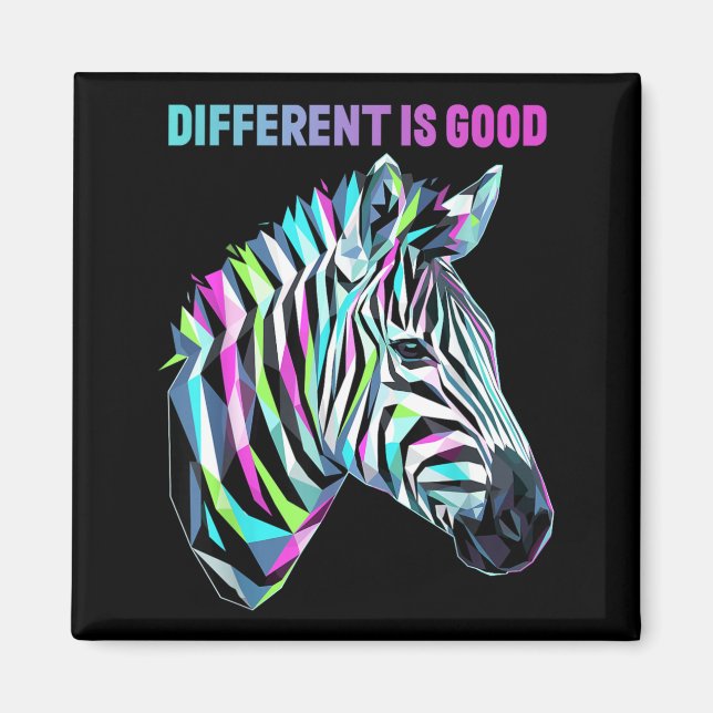 Different Is Good Rare Disease Awareness Zebra Magnet (Front)