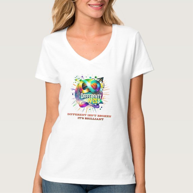 Different Isn't Broken, It's Brilliant – Neurodive T-Shirt (Front)