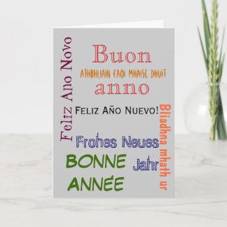 Different Languages Happy New Year Card