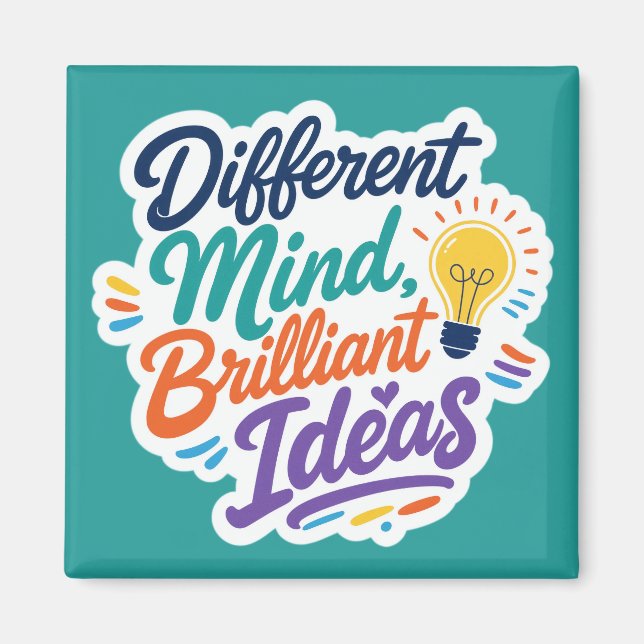 Different Mind Brilliant Ideas Autism ADHD Magnet (Front)