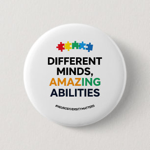 Different Minds Amazing Abilities Awareness Art 6 Cm Round Badge