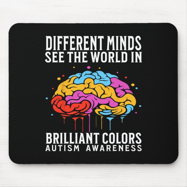 Different Minds Autism Awareness Kids Boys Support Mouse Pad (Front)