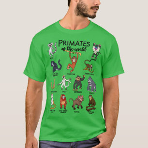 Different monkeys types of primates T-Shirt