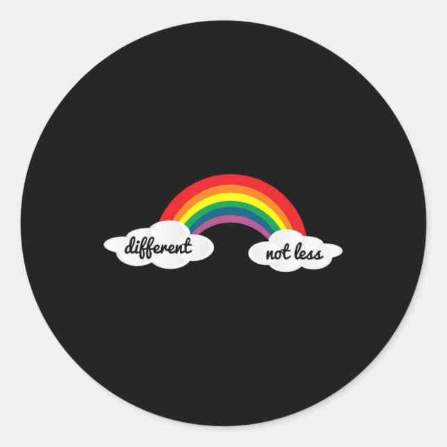 Different Not Less Autism Awareness  Classic Round Sticker (Front)