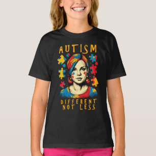 Different Not Less Autism Awareness Positive Quote T-Shirt