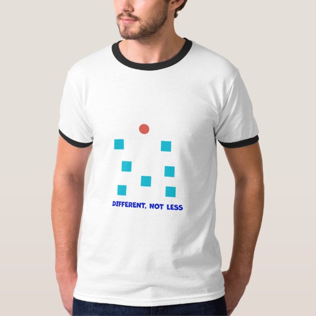 Different, Not Less  Inclusive Shapes Illustration T-Shirt (Front)