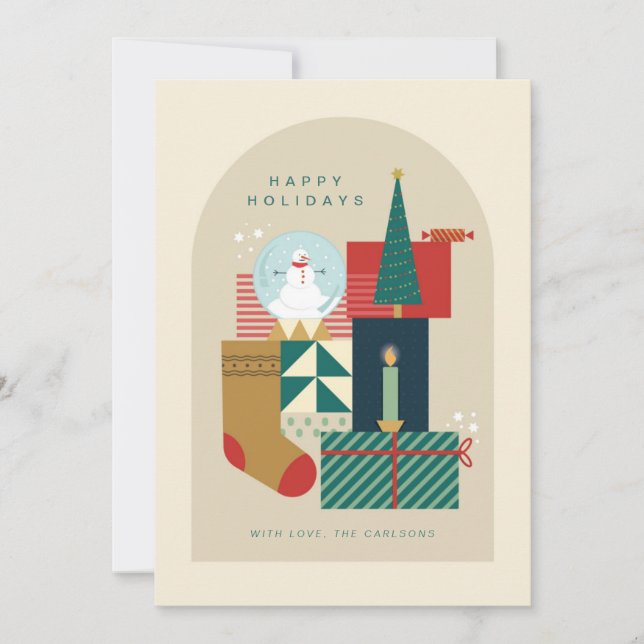 DIFFERENT OBJECTS OF A WONDERFUL HOLIDAY SEASON CARD (Front)