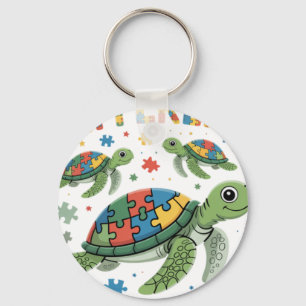 Different Puzzle Turtle Autism Awareness Day Autis Key Ring