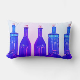 Different Shapes Blue Corked Bottles Cushion