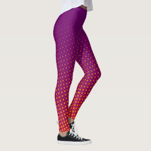 Different Size Dots - purple orange red Leggings