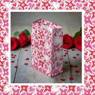 Different Style Of Flower & Hearts Pattern Small Gift Bag