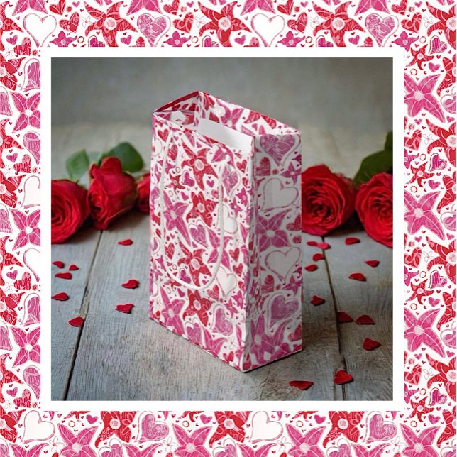 Different Style Of Flower & Hearts Pattern Small Gift Bag (Creator Uploaded)