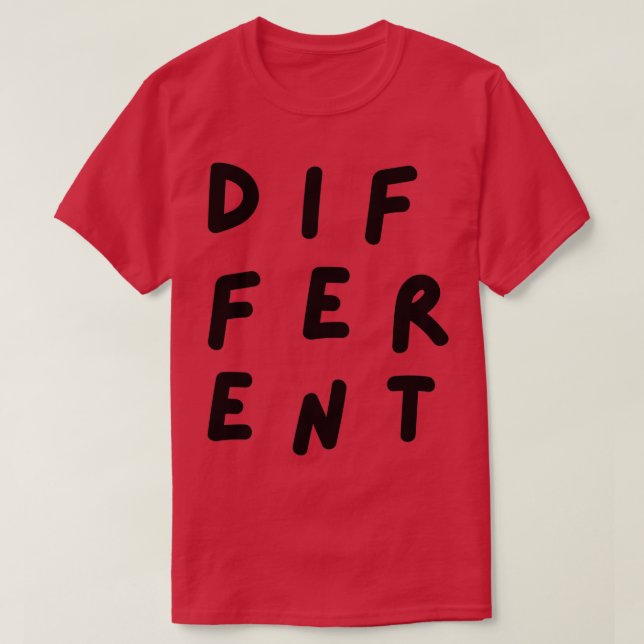 Different Typography Handwritten Black Text Capita T-Shirt (Design Front)