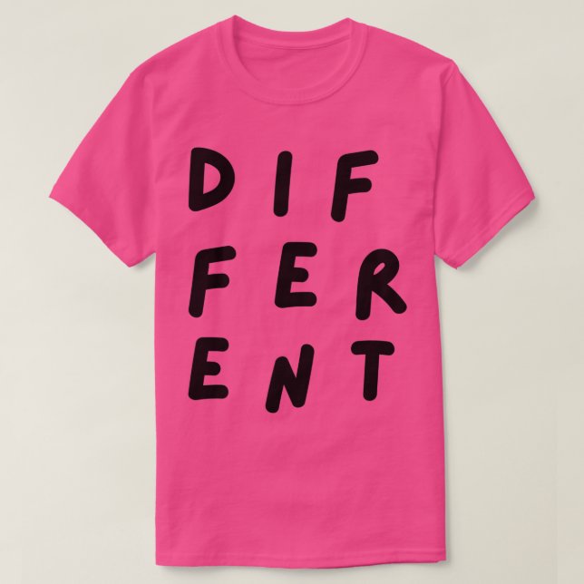 Different Typography Handwritten Black Text Capita T-Shirt (Design Front)