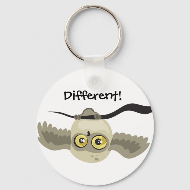 Different! Upside Down Owl Keychain (Front)