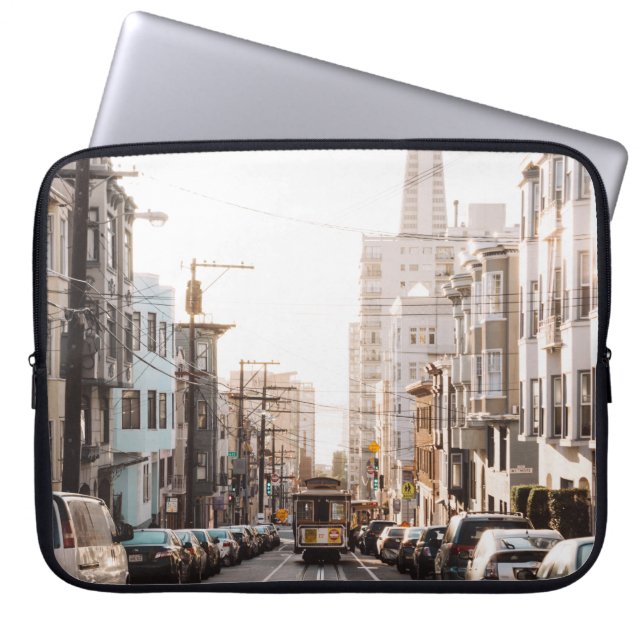 DIFFERENT VEHICLES ON ROAD DURING DAYTIME LAPTOP SLEEVE (Front)
