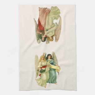  Different Victorian Angels, Vintage Christmas Tea Towel