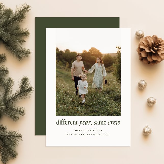 Different Year Same Crew Funny Christmas Photo Holiday Card (Creator Uploaded)