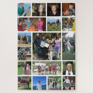 Difficult 18 Family Photo Collage Jigsaw Puzzle