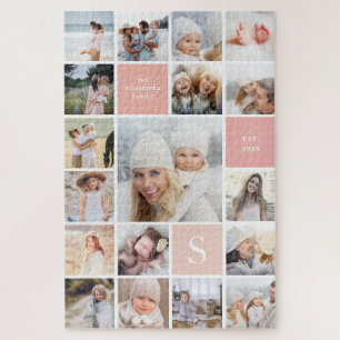 Difficult 18 Photo & Family Monogram Collage Jigsaw Puzzle