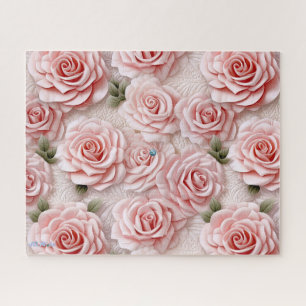 difficult 3D pink rose Jigsaw Puzzle