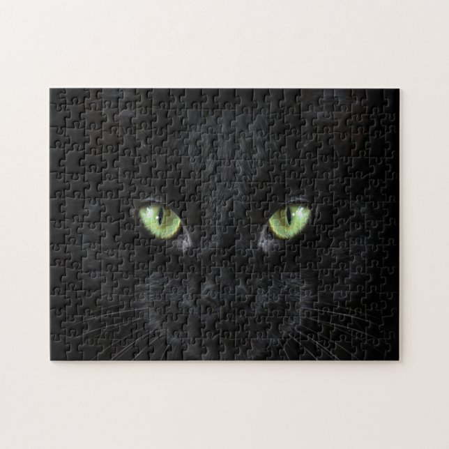 Difficult All Black Cat 252 Piece Jigsaw Puzzle (Horizontal)