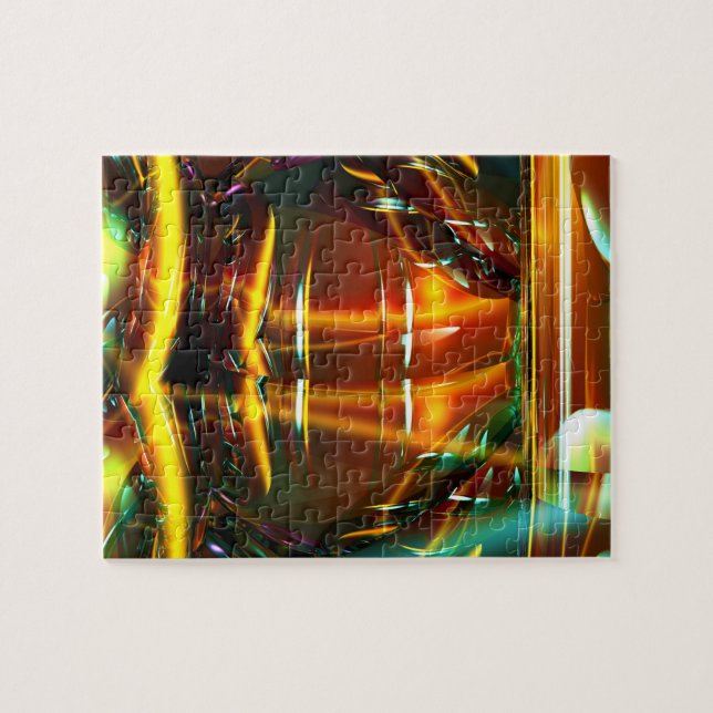 Difficult Amber, Green, Yellow Holographic Puzzle (Horizontal)