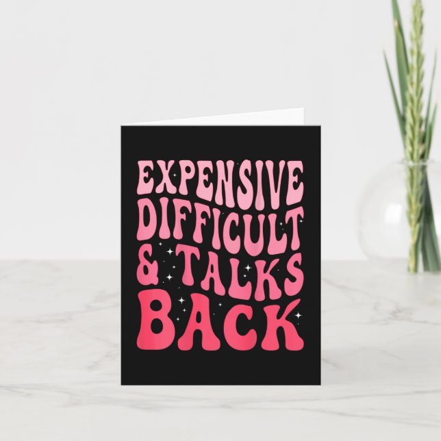 Difficult And Talks Back Mothers Day  Card (Front)