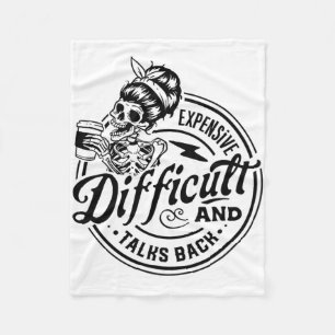 Difficult And Talks Back Mothers Day Fleece Blanket