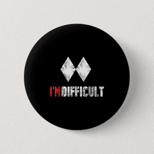 Difficult funny skiing snowboarding lover winter 6 cm round badge