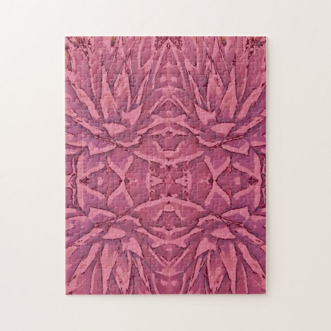 Difficult Red Agave Kaleidoscope Puzzle (Vertical)