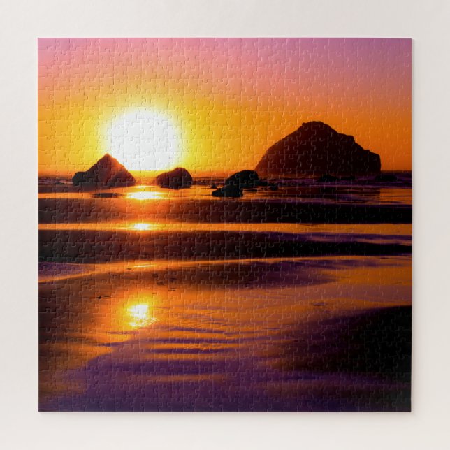 Difficult Vibrant Ocean Sunset Puzzle (Vertical)