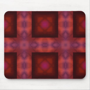Diffuse Dark Red Tartan Pattern Mouse Pad
