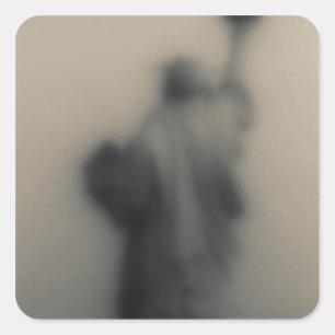 Diffused image of the Statue of Liberty Square Sticker