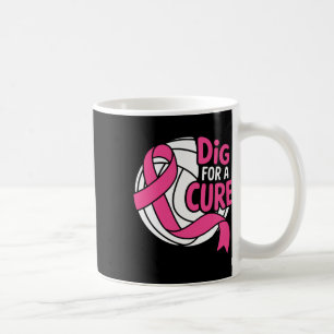 Dig For A Cure Breast Cancer Awareness Volleyball Coffee Mug