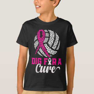 Dig For A Cure Breast Cancer Awareness Volleyball T-Shirt