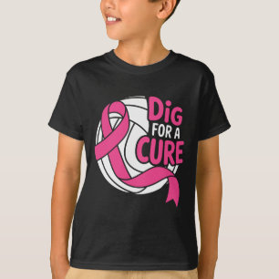 Dig For A Cure Breast Cancer Awareness Volleyball T-Shirt