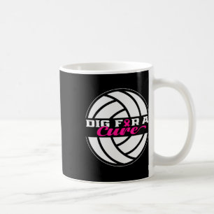 Dig For A Cure Breast Cancer Awareness Volleybyll Coffee Mug