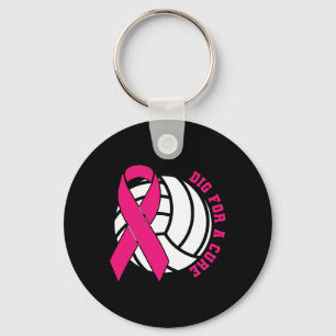 Dig For A Cure Breast Cancer Awareness Volleybyll  Key Ring