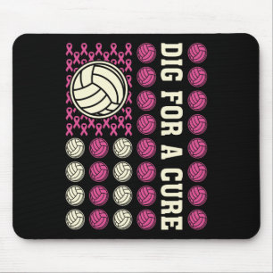 Dig For Cure Ribbon Volleyball Pink Breast Cancer Mouse Pad