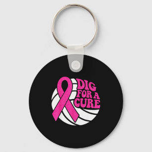 Dig For Nk Ribbon Volleyball Breast Cancer Awarene Key Ring