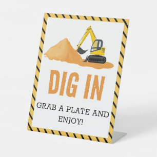 DIG IN: Construction Theme Birthday Tabletop Sign