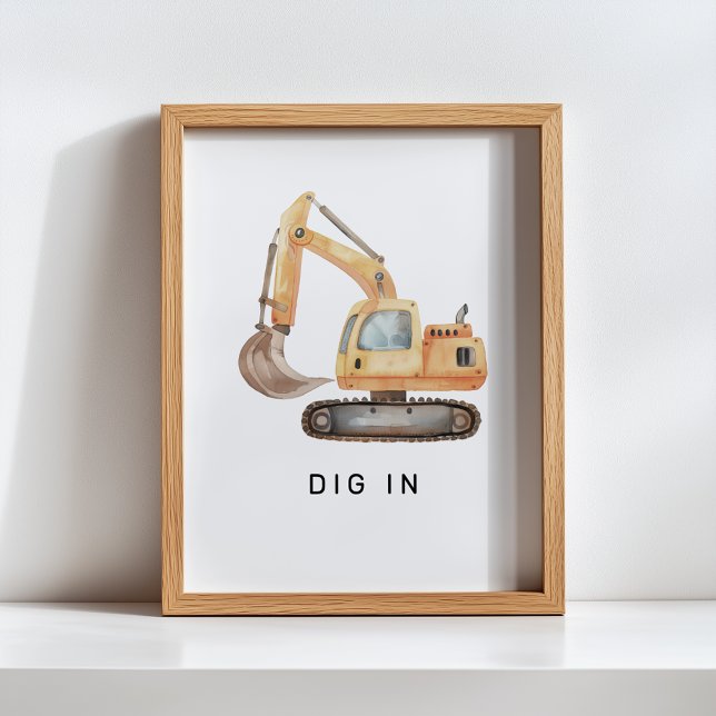 Dig In Minimal Construction Truck Birthday Sign (Creator Uploaded)