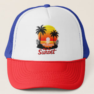 "Dig the Sunset" Volleyball sunset design  Trucker Hat