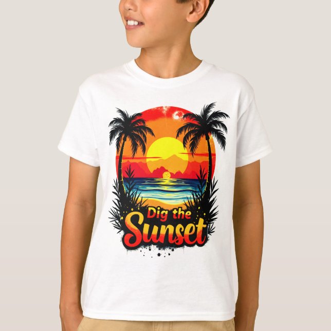 Dig the Sunset Volleyball tee – Perfect for fans (Front)