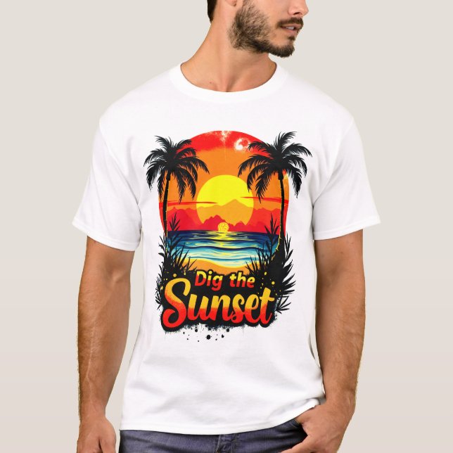 Dig the Sunset Volleyball tee – Perfect for fans (Front)
