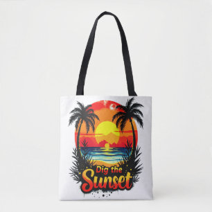 Dig the Sunset Volleyball tee – Perfect for fans Tote Bag