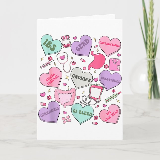 Digestive Divas Gastroenterology Nurse Valentine E Card (Front)