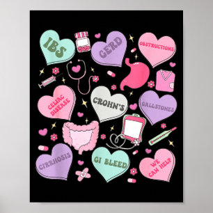 Digestive Divas Gastroenterology Nurse Valentine E Poster