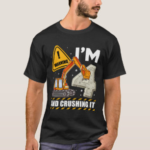 Digger Builder Construction Truck 4Th Birthday 4 Y T-Shirt